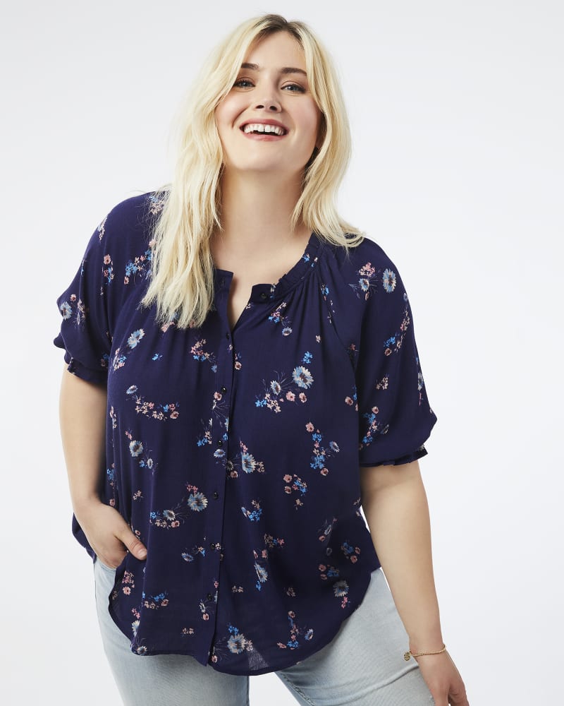 Front of plus size Brittany Button Down Blouse by East Adeline | Dia&Co | dia_product_style_image_id:157562